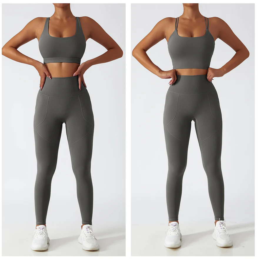 Environmental protection regeneration high waist hip lift Yoga pant set 6 colors