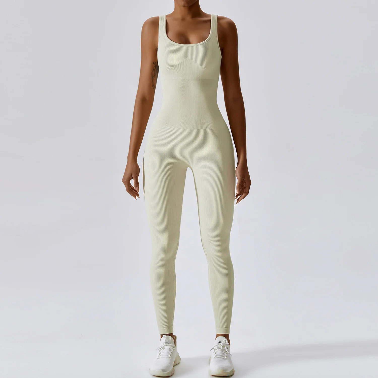 Seamless one-piece yoga suit abdominal slimming elastic bodysuit 6848 7 colors