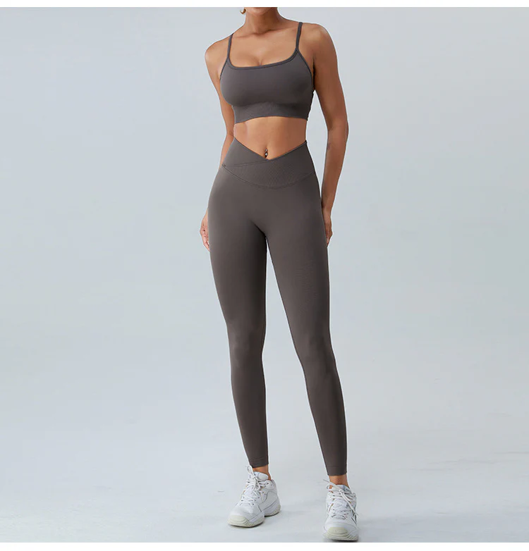 Peach butt lift seamless sports leggings high-waisted yoga suit set 5 colors