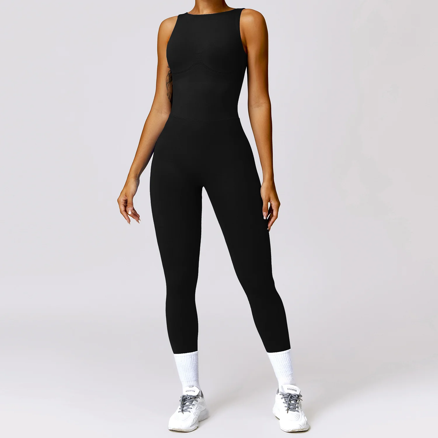 Hollow butt lift one-piece yoga dress 7448  5colors